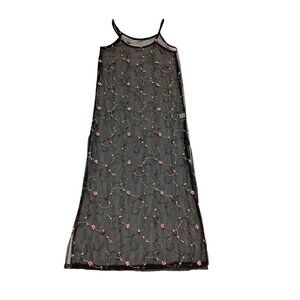 Black Foral Mesh Dress #2001